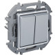 Legrand/Daccord INSPIRIA Алюминий Переключатель двухклавишный 10 AX - 250 В