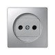Simon 73 loft Алюминий Накладка розетки б/з с защитными шторками