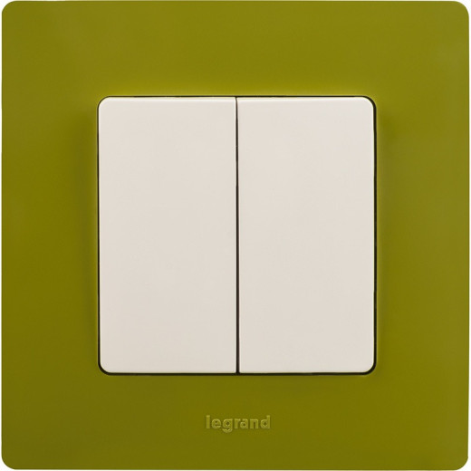 Legrand Etika Белый Выключатель 2-х клавишный, 10А