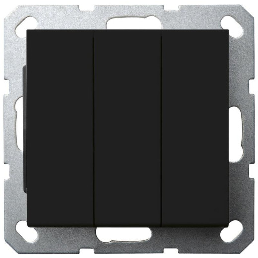 Jasmart G Черный матовый Выключатель 3-кл 10A 250V~