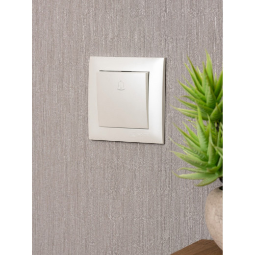 EKF PROxima Валенсия лицевая панель кнопки звонка 10А жемчуг