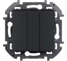 Legrand/Daccord INSPIRIA Антрацит Выключатель трехклавишный 10 AX - 250 В