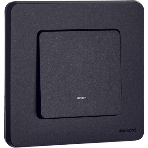 Legrand/Daccord INSPIRIA Антрацит Выключатель одноклавишный с подсветкой/индикацией 10 AX - 250 В