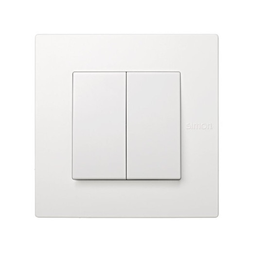 Simon 27 Scudo Белая Накладка на двухклавишный механизм