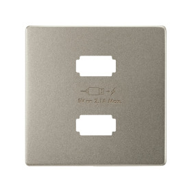 Simon S82 Concept Накладка для зарядного устройства 2xUSB цвета матовая шампань