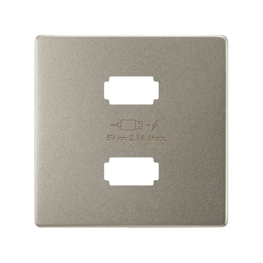 Simon S82 Concept Накладка для зарядного устройства 2xUSB цвета матовая шампань