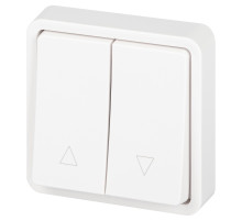 Переключатель ЭРА Эксперт 11-1528-01 для жалюзи кнопочный IP55 10АХ-250В СУ белый