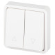 Переключатель ЭРА Эксперт 11-1528-01 для жалюзи кнопочный IP55 10АХ-250В СУ белый