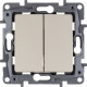 Legrand Etika Слоновая кость Выключатель 2-х клавишный, 10А, Винтовые клеммы