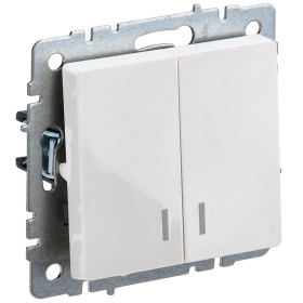 IEK BRITE BASE Белый Выключ. 2-кл с индикацией 10А ВС10-2-1-БрБ
