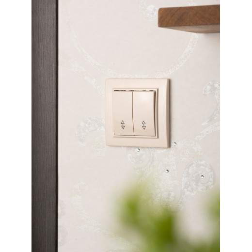 EKF Basic Минск Бежевый Выключатель проходной 2-кл, 10А, СП