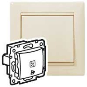 Legrand Valena Крем Выключатель кнопочный 1-клавишный 12V с подсв. и пиктогр. 