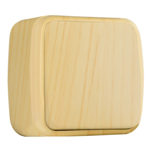 EKF Basic Минск Светлое дерево Выключатель 1-кл, 10А, ОП