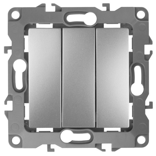 ЭРА 12-1107-03 Выключатель тройной, 10АХ-250В, IP20, 12, Алюминий
