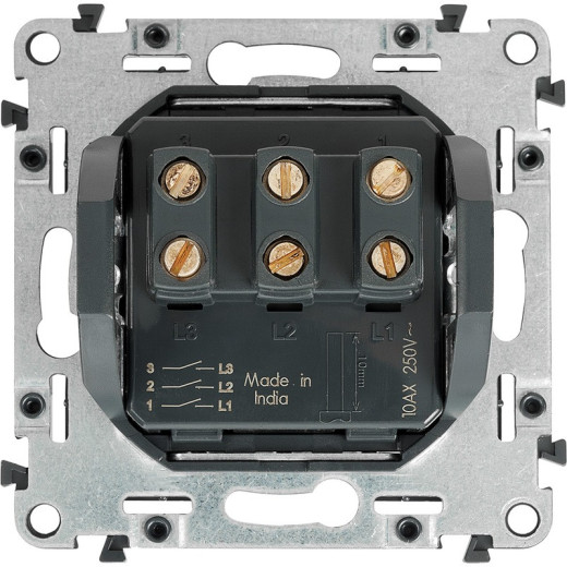 Legrand Valena Мех IN'MATIC Выключатель 3-клавишный 10АХ 250В