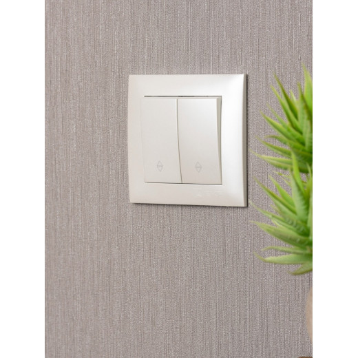 EKF PROxima Валенсия лицевая панель выключателя 2-кл. проходного 10А жемчуг