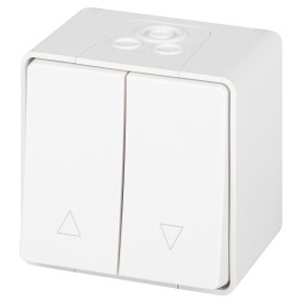 Переключатель ЭРА Эксперт 11-1508-01 для жалюзи кнопочный IP55 10АХ-250В ОУ белый