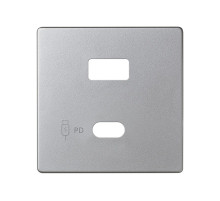 Simon S82 Detail Накладка для зарядного устройства USB A+C цвета холодный алюминий