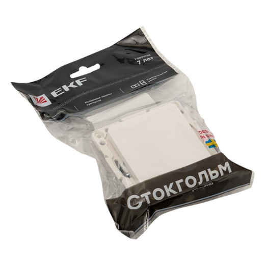 EKF PROxima Стокгольм Белый Выключатель 1-кл, 10А