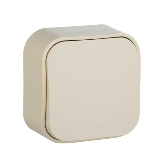 Legrand Quteo Бежевый Переключатель 1-клавишный 10А