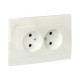 EKF PROxima Валенсия лицевая панель розетка 2-местной б/з 10А жемчуг с защ. штор.