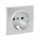 EKF PROxima Валенсия лицевая панель розетки 1-местной с/з 16А сталь с защ. штор.