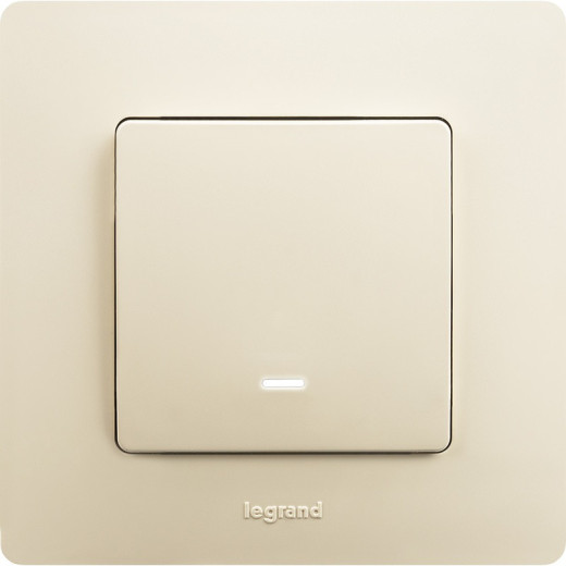 Legrand Etika Слоновая кость Выключатель 1-клавишный с подсветкой, 10А, Винтовые клеммы