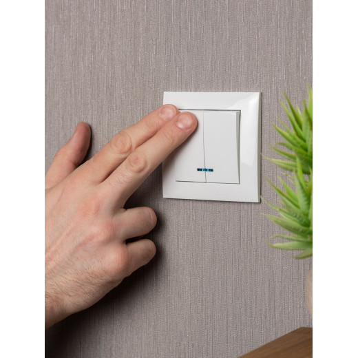 EKF PROxima Валенсия выключатель 2-кл. 10А белый с индикатором