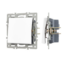 Arlight Механизм выключателя одноклавишный непроходной SWT-MK01-PL-WH (250V, 16A) (-)