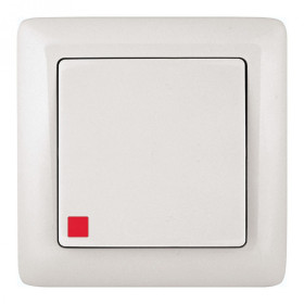 Systeme Electric ХИТ внутр Бел Выключатель 1-клавишный с подсветкой 6А, 250В