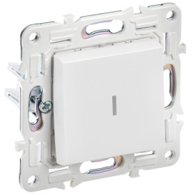 IEK SKANDY Арктический белый Выключатель 1-клавишный проходной с индикацией 10А SK-V08W