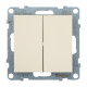 Legrand/Daccord SUNO Слоновая кость Выключатель двухклавишный 10А 250В. Безвинтовые зажимы.