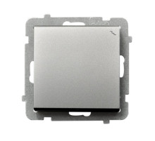 Ospel Sonata Серебро матовое Переключатель (сх.6) 1-клавишный, без рамки