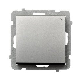 Ospel Sonata Серебро матовое Переключатель (сх.6) 1-клавишный, без рамки