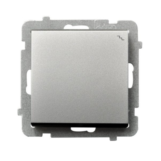 Ospel Sonata Серебро матовое Переключатель (сх.6) 1-клавишный, без рамки