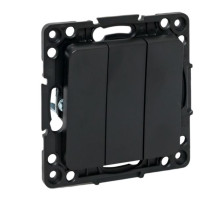 EKF PROxima Стокгольм Черный Выключатель 3-кл, 10А