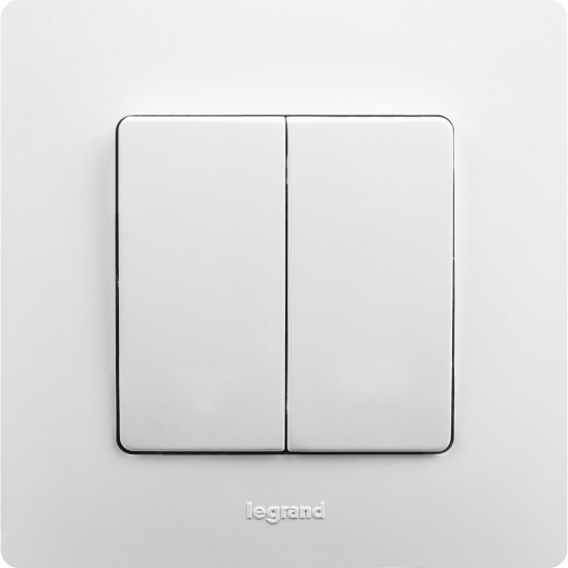 Legrand Etika Белый Выключатель 2-х клавишный, 10А