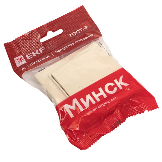 EKF Basic Минск Бежевый Кнопка нажимная, 10А, СП