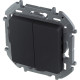Legrand/Daccord INSPIRIA Антрацит Выключатель двухклавишный 10 AX - 250 В