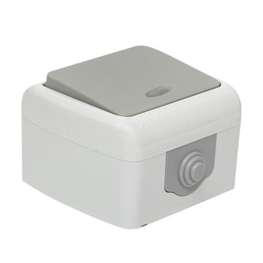 EKF PROxima Мурманск Выключатель 1 -клавишный с индикатором 10А IP54 серый