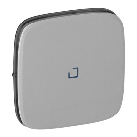 Legrand Valena ALLURE Алюм Клавиша 1-ая с подсветкой/индикацией (голубая линза в центре)