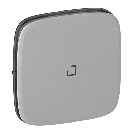 Legrand Valena ALLURE Алюм Клавиша 1-ая с подсветкой/индикацией (голубая линза в центре)