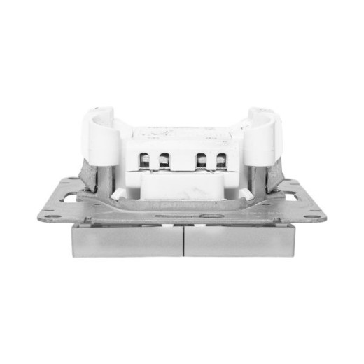 EKF Эпика Механизм выключателя, двухклавишный, с подсветкой, алюминий