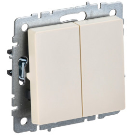 IEK BRITE BASE Бежевый Выключ. 2-к прох 10А ВС10-2-6-БрКр