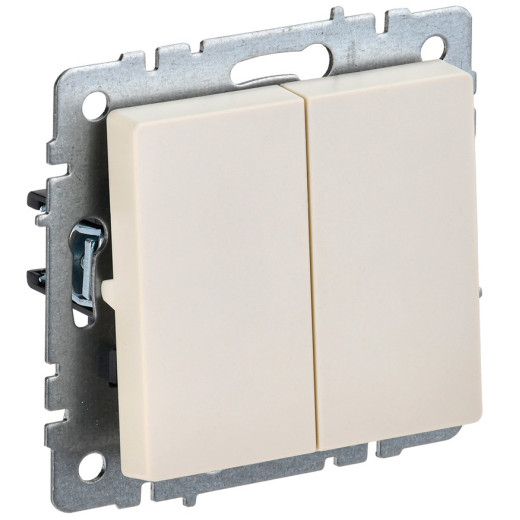 IEK BRITE BASE Бежевый Выключ. 2-к прох 10А ВС10-2-6-БрКр
