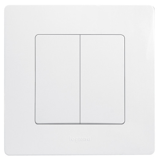 Legrand Etika Белый Выключатель 2-х клавишный, 10А