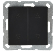 Jasmart G Черный матовый Выключатель 2-кл жалюзи 10A 250V~