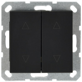 Jasmart G Черный матовый Выключатель 2-кл жалюзи 10A 250V~