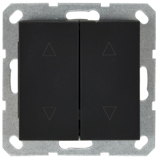 Jasmart G Черный матовый Выключатель 2-кл жалюзи 10A 250V~