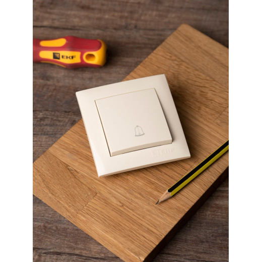 EKF PROxima Валенсия кнопка звонка 10А кремовая